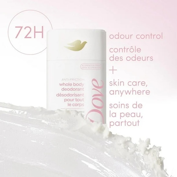 Dove Whole Body Deodorant Aluminum Free, Friction Stick Raspberry & Rose Scent - Picture 2 of 4
